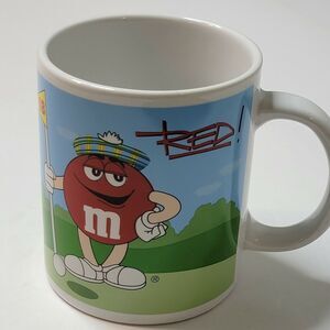 Vtg MM's Mars Sport Coffee Mug BY GALERIE 2002 Blue M Football  Red M Golf 2002